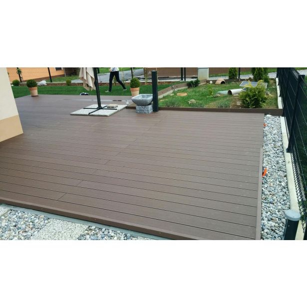 WPC DESKA ZA TERASO KAVA 2200X150X25 MM OZKO/ŠIROKO REBRANA
