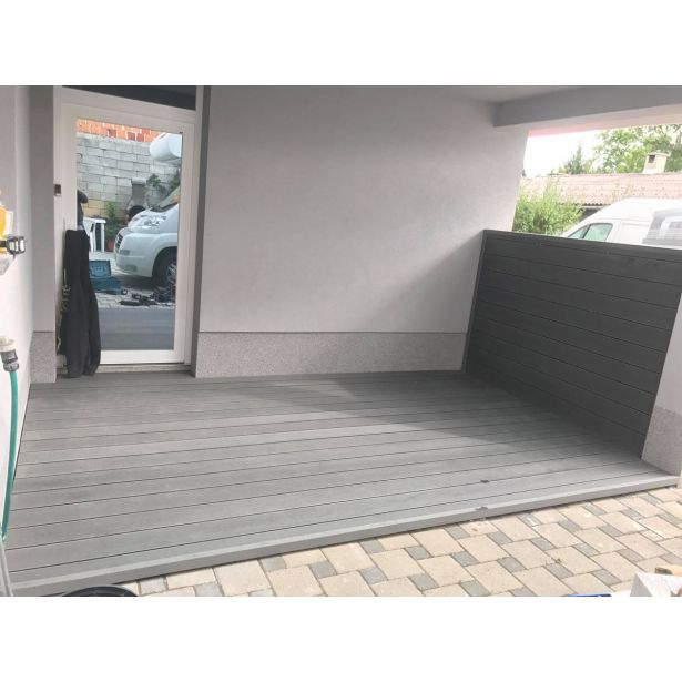 WPC DESKA ZA TERASO SVETLO SIVA 2200X150X25 MM OZKO/ŠIROKO REBRANA