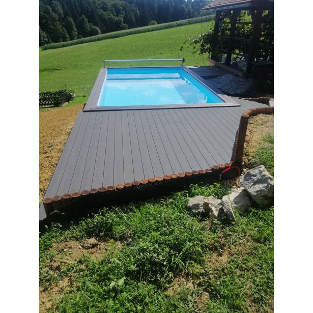 WPC DESKA ZA TERASO SVETLO SIVA 3D 4000X140X23 MM