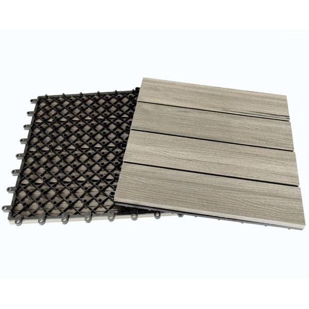 WPC DESKA ZA TERASO GO/ON DIY PLOŠČA SVETLO SIVA 300X300X22 MM