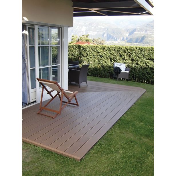 WPC DESKA ZA TERASO KAVA 2200X150X25 MM OZKO/ŠIROKO REBRANA