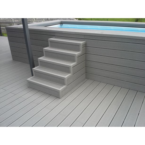 WPC DESKA ZA TERASO SVETLO SIVA 2200X150X25 MM OZKO/ŠIROKO REBRANA