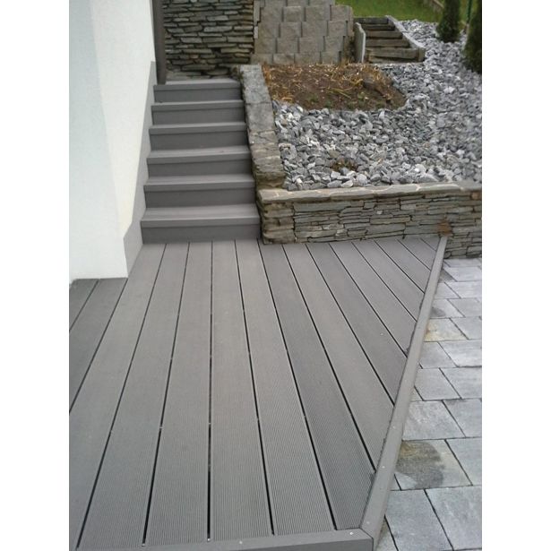 WPC DESKA ZA TERASO SVETLO SIVA 2200X150X25 MM OZKO/ŠIROKO REBRANA