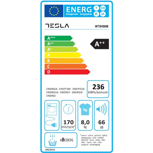 SUŠILNI STROJ TESLA WT8H90M TOPLOTNA ČRPALKA