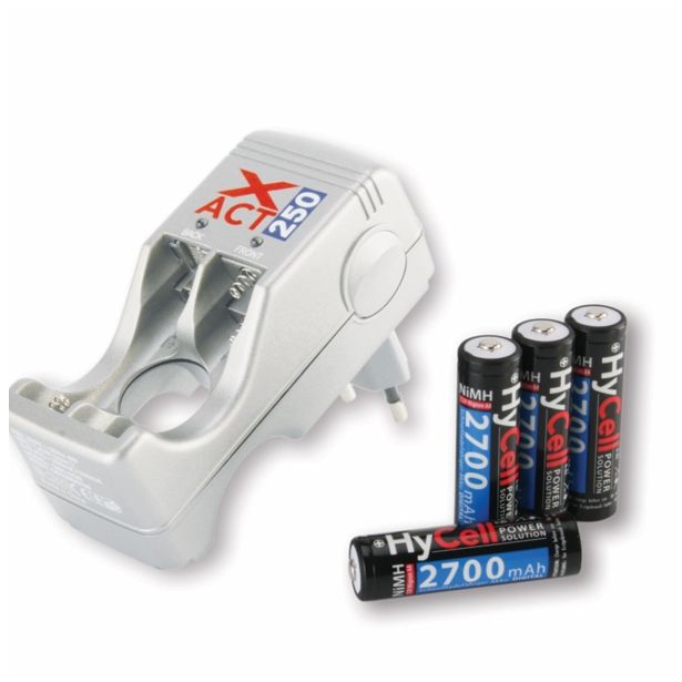 BATERIJSKI POLNILNIK ANSMANN XACT 250 + 4XNIMH AA 2700 ZA 2 ALI 4 AA / AAA