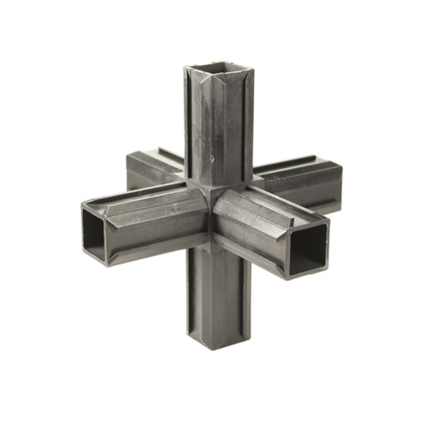 VEZNI ELEMENT ALBERTS XD CEVNI 20X20MM KRIŽNI ČRNI PVC S 4 KRAKI 2XT