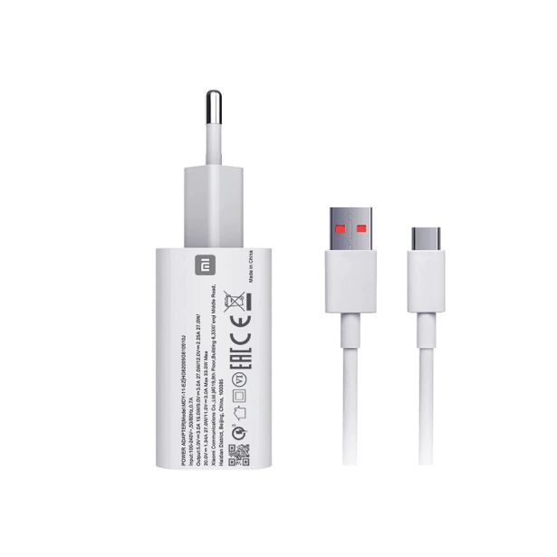 XIAOMI POLNILEC MDY-11-EZ USB A 33W S KABLOM TYPE C 3A - BEL (BULK)