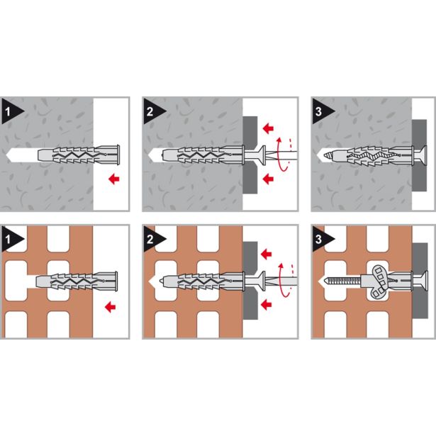 ZIDNI VLOŽEK Z VIJAKOM XP 6X45 Z ROBOM+LEČ.VIJ. 4.5X55 ZAV=10KOS
