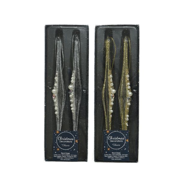 OKRASEK ZA JELKO Z BISERI 20CM 2/1