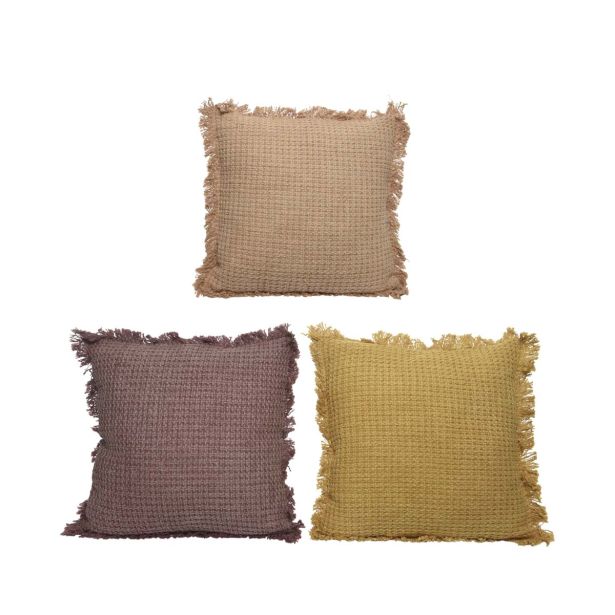 OKRASNI VZGLAVNIK DECORIS Z RESICAMI, 45X45 CM RJAVA/ROZA/RUMENA, SORT