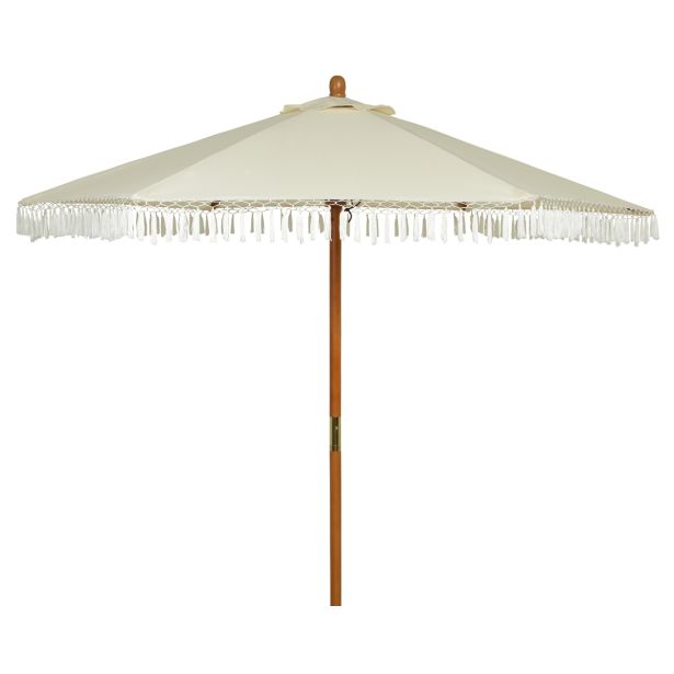 SENČNIK DECORIS Z RESICAMI, BEŽ 200 CM