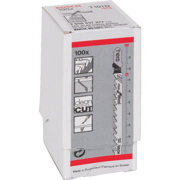 LIST VBODNE ŽAGE BOSCH Ž. LIST T101 D LES 100MM 10KOS HCS