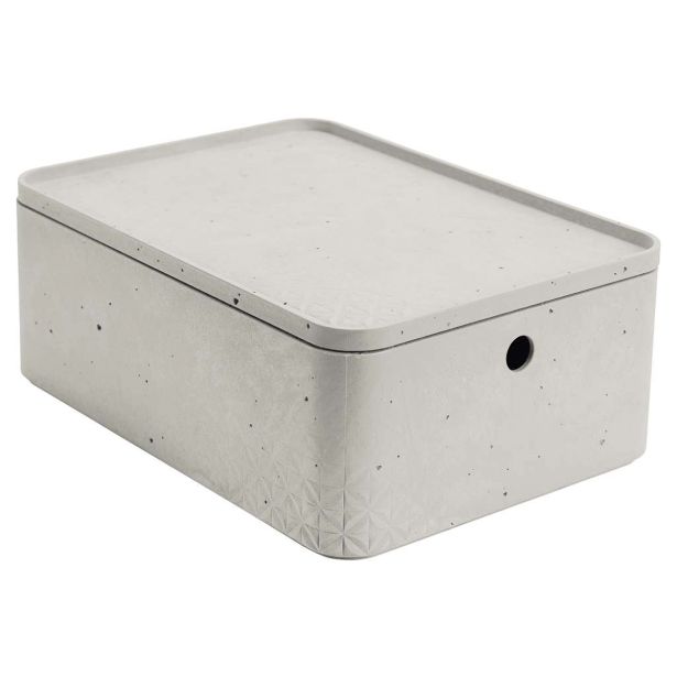 KOŠARA CURVER ZA SHRANJEVANJE, BETON, M, S POKROVOM