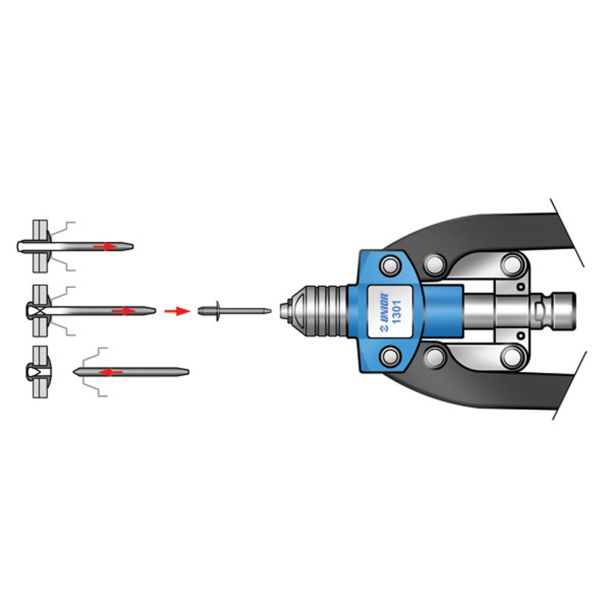 ROČNE KLEŠČE ZA ZAKOVICE UNIOR ZA ZAKOVICE 3.2-6.4 MM IN MATICE M4-M10 ART. 1301