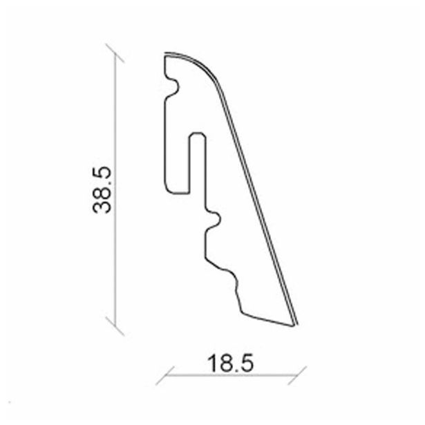 ZAKLJUČNA TALNA LETEV FN HRAST 18.5X38.5X2400 MM MDF