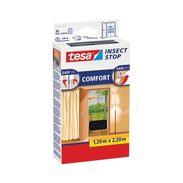 KOMARNIK TESA ZA VRATA ČRN 2 X 0.65 M