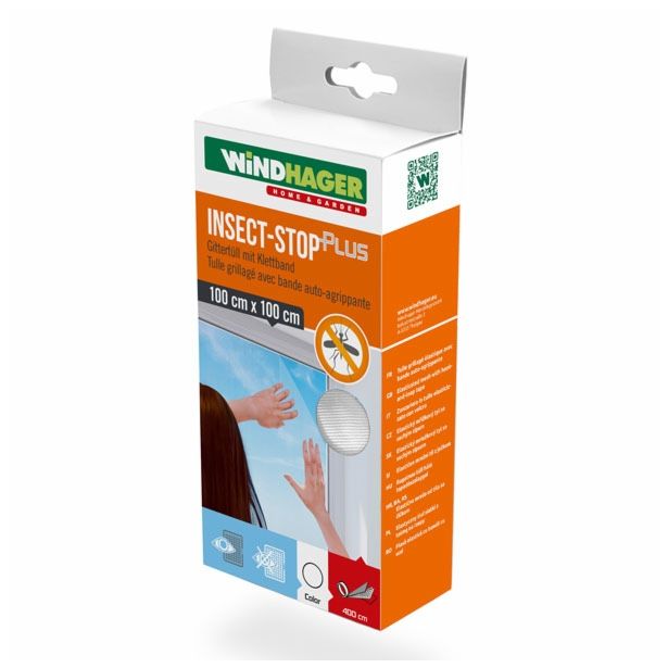 KOMARNIK ZA OKNO FLYSTOP 100X100CM, BELA, S TRAKOM