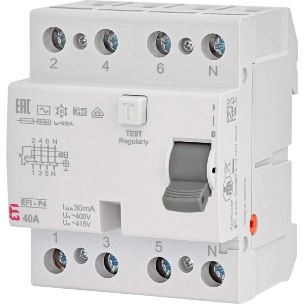 ZAŠČITNO STIKALO FID ETI EFI-P4 AC 40/0.03A 4P FID