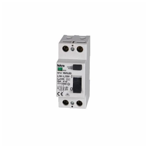 ZAŠČITNO STIKALO FID ISKRA-MIS NFI2 25/0.03A 2P FID