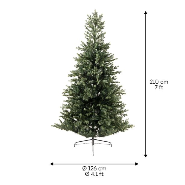 ZELENA NOVOLETNA JELKA GENEVA FIR IZ UMETNE MASE, VIŠINE 210 CM