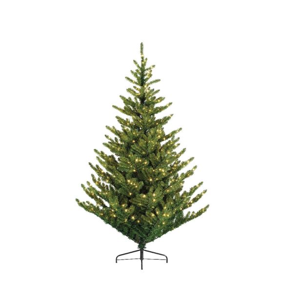 ZELENA NOVOLETNA JELKA IZ UMETNE MASE, VIŠINE 210 CM, Z LED LUČKAMI
