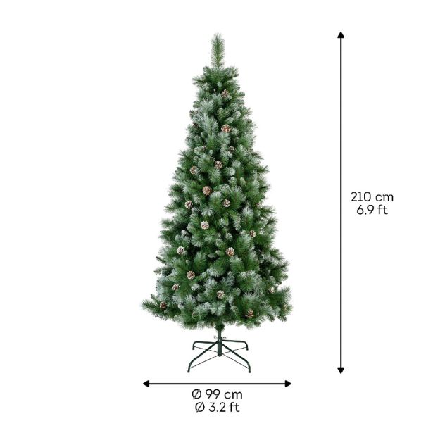 NOVOLETNA JELKA 210 CM LEDENA S STORŽI NORWICH PINE