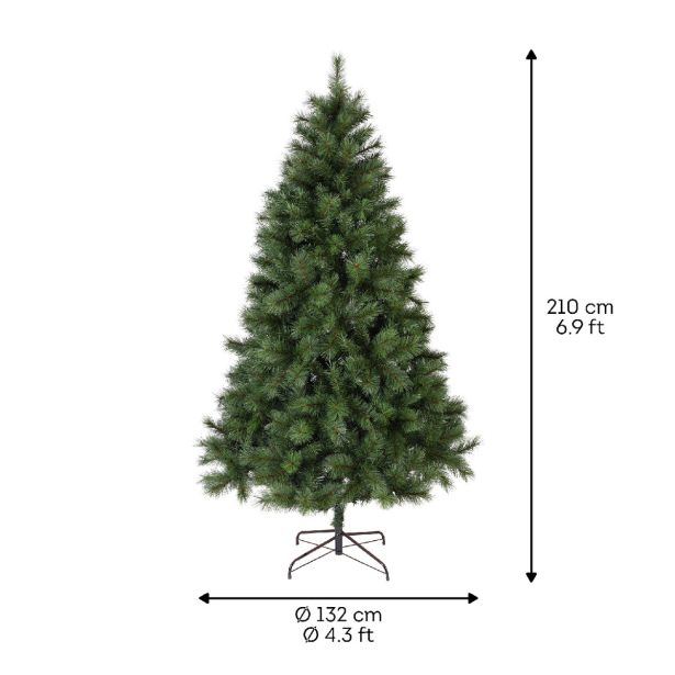 ZELENA NOVOLETNA JELKA ONTARIO PINE IZ UMETNE MASE, VIŠINE 210 CM