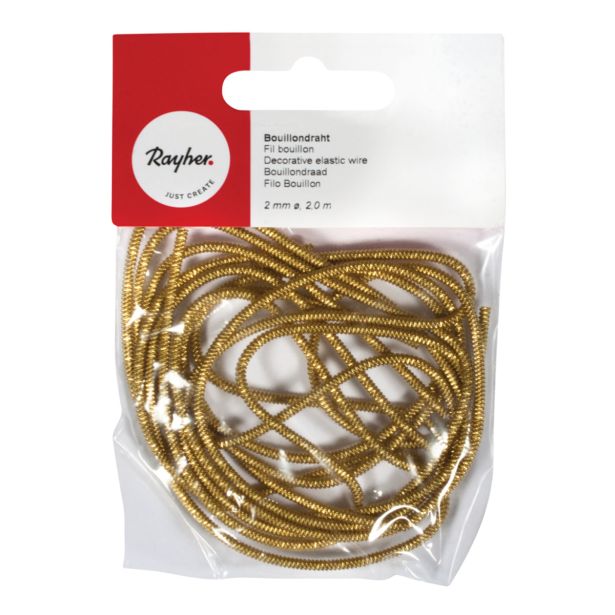 ŽICA DEKORATIVNA ELASTIČNA, 2,0 MM, ZLATA, 2,0 M