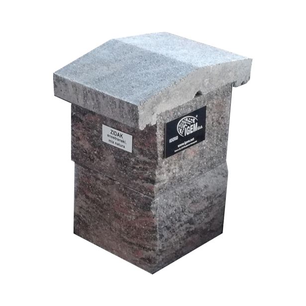 BETONSKI IZDELEK KOGRAD ZIDAK STEBER 3C MIX NATURA 25X25X19