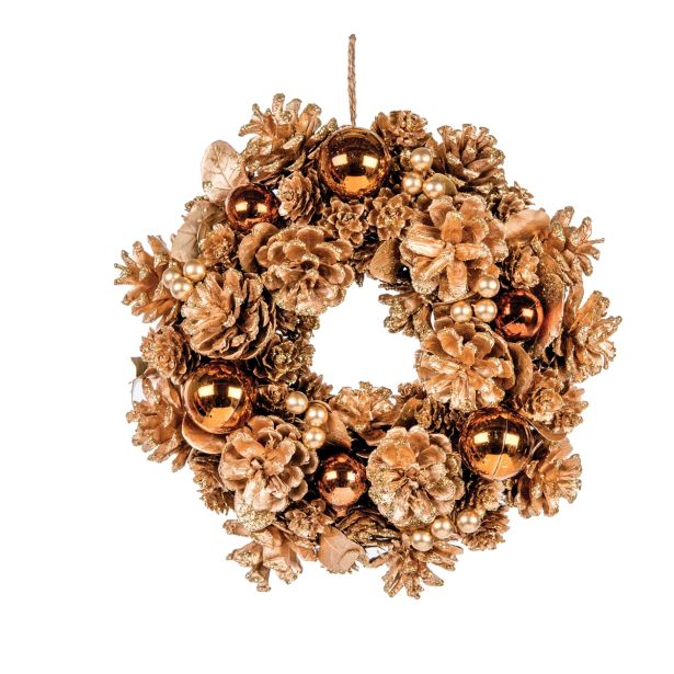 VENČEK GLOSSTYLE ZLATI Z VRVICO PREMERA 24 CM