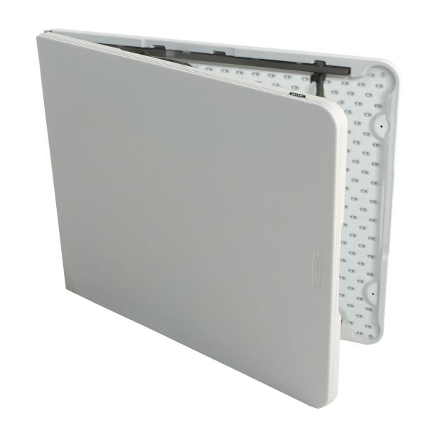 ZLOŽLJIVA MIZA 183X76X74CM, VRHUNSKA DELA HDPE BEL-GRANIT, SIVO JEKLENO OKVIRJE