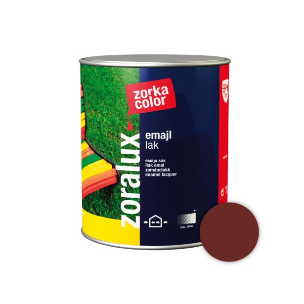 POKRIV.PREM.ZA KOV.,LES ZORKA DEKOR ZORALUX EMAJL LAK RJAVA 0.75 L 8115