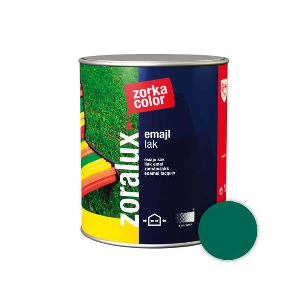POKRIV.PREM.ZA KOV.,LES ZORKA DEKOR ZORALUX EMAJL LAK T. ZELENA 0.75 L 5122