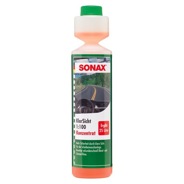 SONAX KONCENTRAT ZA ČIŠČENJE VETROBRANSKEGA STEKLA 1:100 250ML BREZ VONJA
