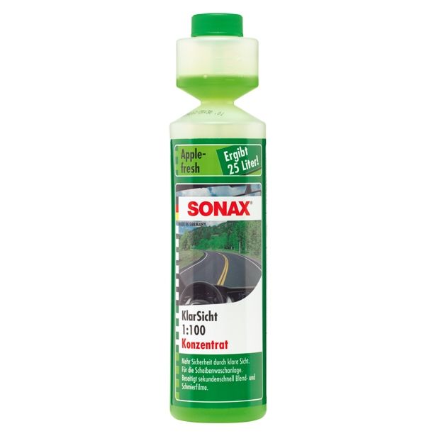 SONAX KONCENTRAT ZA ČIŠČENJE VETROBRANSKEGA STEKLA 1:100 250ML JABOLKO