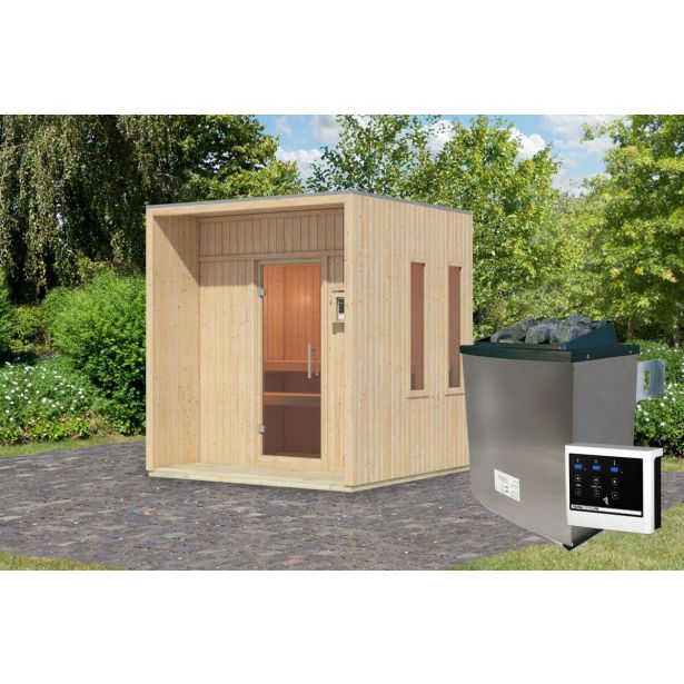 ZUNANJA SAVNA KARIBU ARCADIA GRELEC 9 KW ZUNANJE UPRAVLJANJE