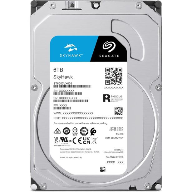 ZUNANJI TRDI DISK SEAGATE 6TB SATA3 3.5" 5400 256MB SKYHAWK SURVEILLANCE S
