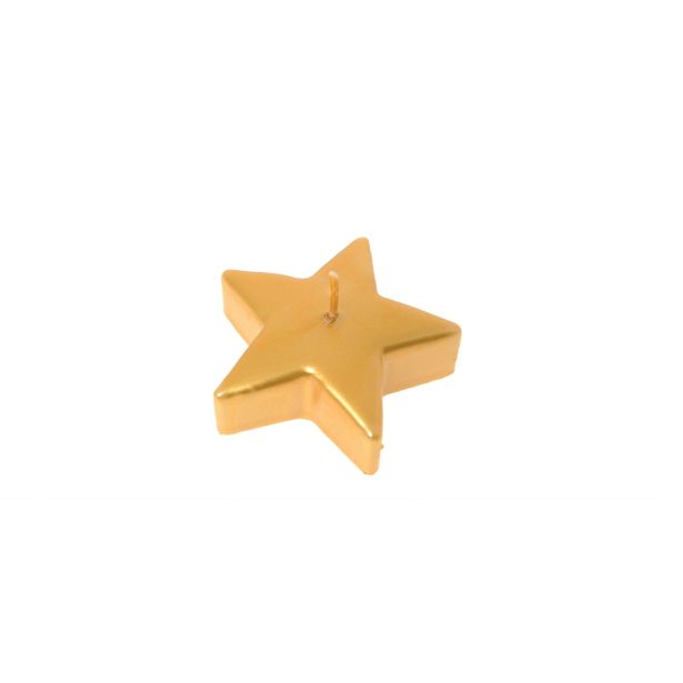 SVEČA 9X9 CM ZVEZDA ZLATE BARVE