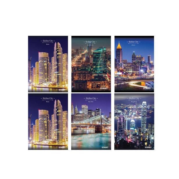 ZVEZEK STREET SKYLINE CITY A4/54L 80GR