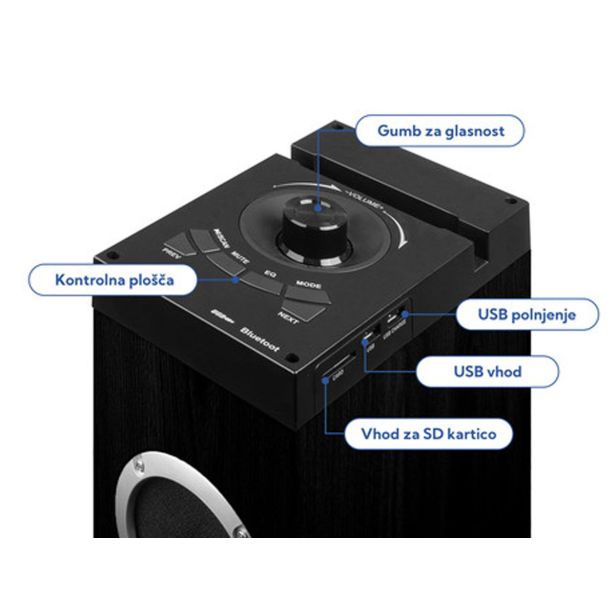 ZVOČNA POSTAJA TREVI XT 10A8 2.1 LESEN ČRN