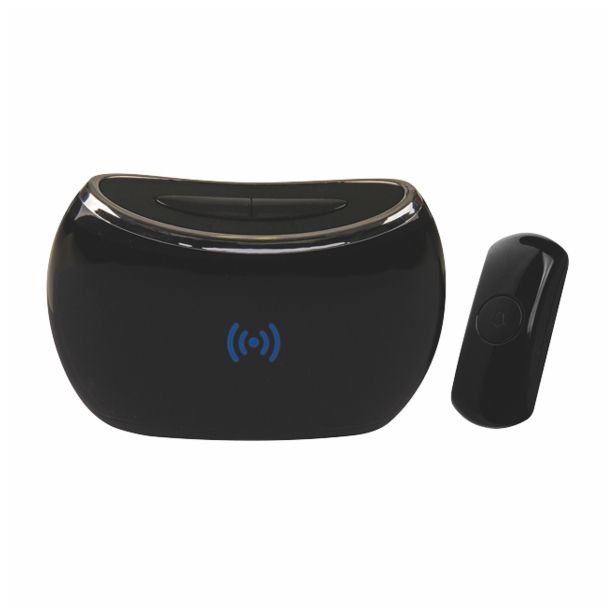 ZVONEC EMOS BREZŽIČNI ČRN 32 MELODIJ ZVONEC BAT. + TIPKA BAT.