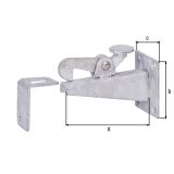 OPORNIK ZA GARAŽNA VRATA ALBERTS 100X65 MM ZA VRTNA VRATA STENSKA MONTAŽA