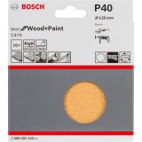 10-DELNI SET SAMOPRITRDILNIH BRUSNIH DISKOV BOSCH 125 MM BREZ LUKENJ K40 RUMENI ZA LES