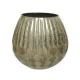 SVEČNIK 13 CM, STEKLEN, ŠAMPANJC