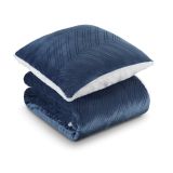 DEKORATIVNA ODEJA DORMEO 130X190 IN VZGLAVNIK MODRA WARM HUG