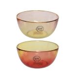 SERVIRNA SKLEDA DECORIS 14 CM Z ZLATIM ROBOM REDEČE RUMENI