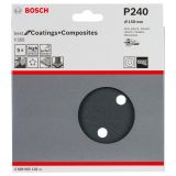 SAMOPRITRILNI BRUSNI DISK BOSCH 5- DELNI SET F355 ČRN 150MM 6 LUKENJ P240