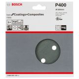 SAMOPRITRILNI BRUSNI DISK BOSCH 5- DELNI SET F355 ČRN 150MM 6 LUKENJ P400