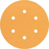 5-DELNI SET SAMOPRITRDILNIH BRUSNIH DISKOV BOSCH 150 MM K120 6 LUKENJ RUMENA BARVA ZA LES