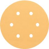 5-DELNI SET SAMOPRITRDILNIH BRUSNIH DISKOV BOSCH 150 MM K60 6 LUKENJ RUMENA BARVA ZA LES